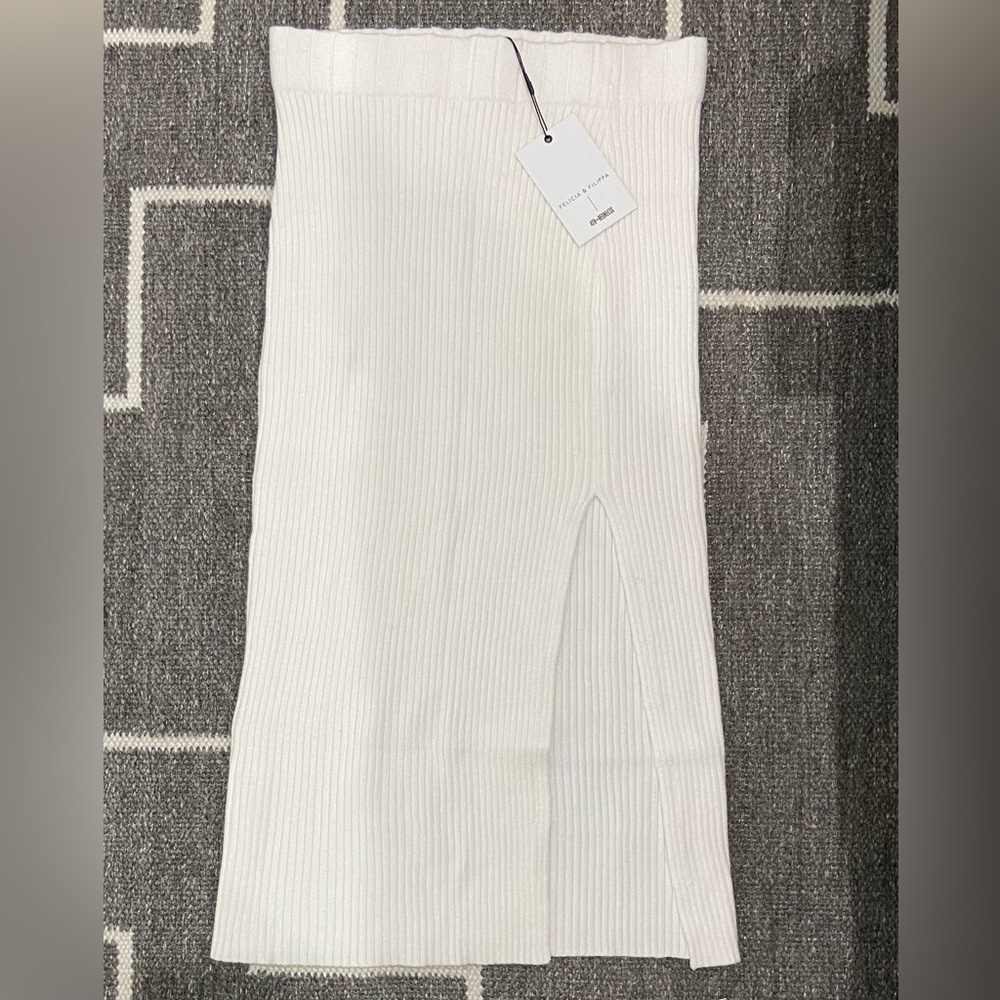 4th & Reckless knit white skirt